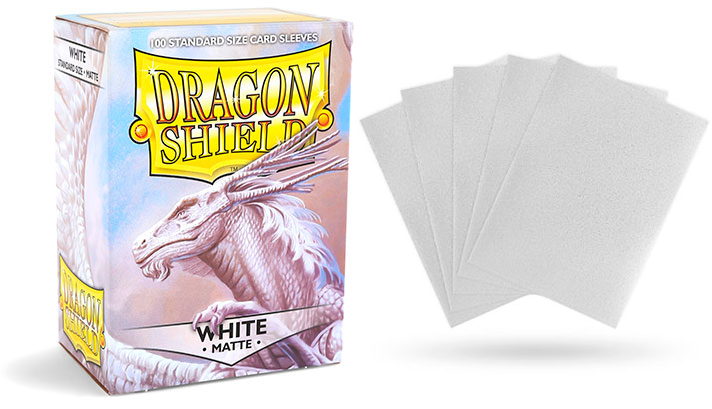 Dragon Shield Matte Standard-Size Sleeves - White - 100ct